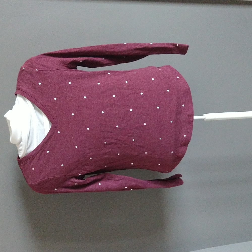 Cat & Jack Girls Maroon long sleeve size Medium (7-8) with holo dots!